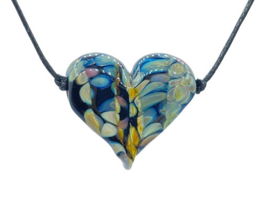 Black + Magic Hand-flamed Beaded Necklace - Bespoke Hearts