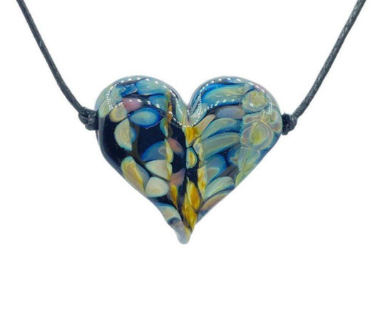 Black + Magic Hand-flamed Beaded Necklace - Bespoke Hearts