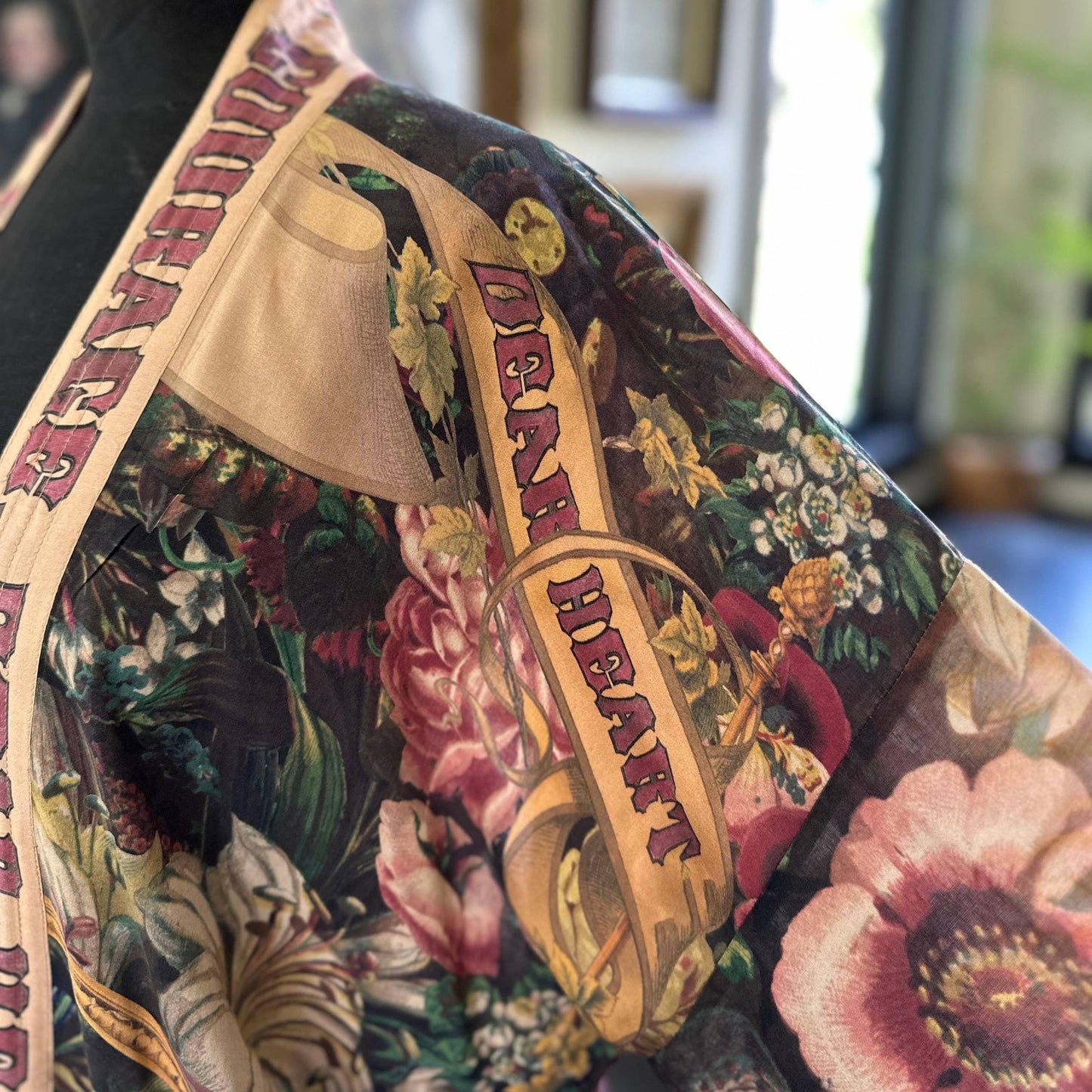 Courage Dear Heart Cropped Kimono - Bespoke Hearts