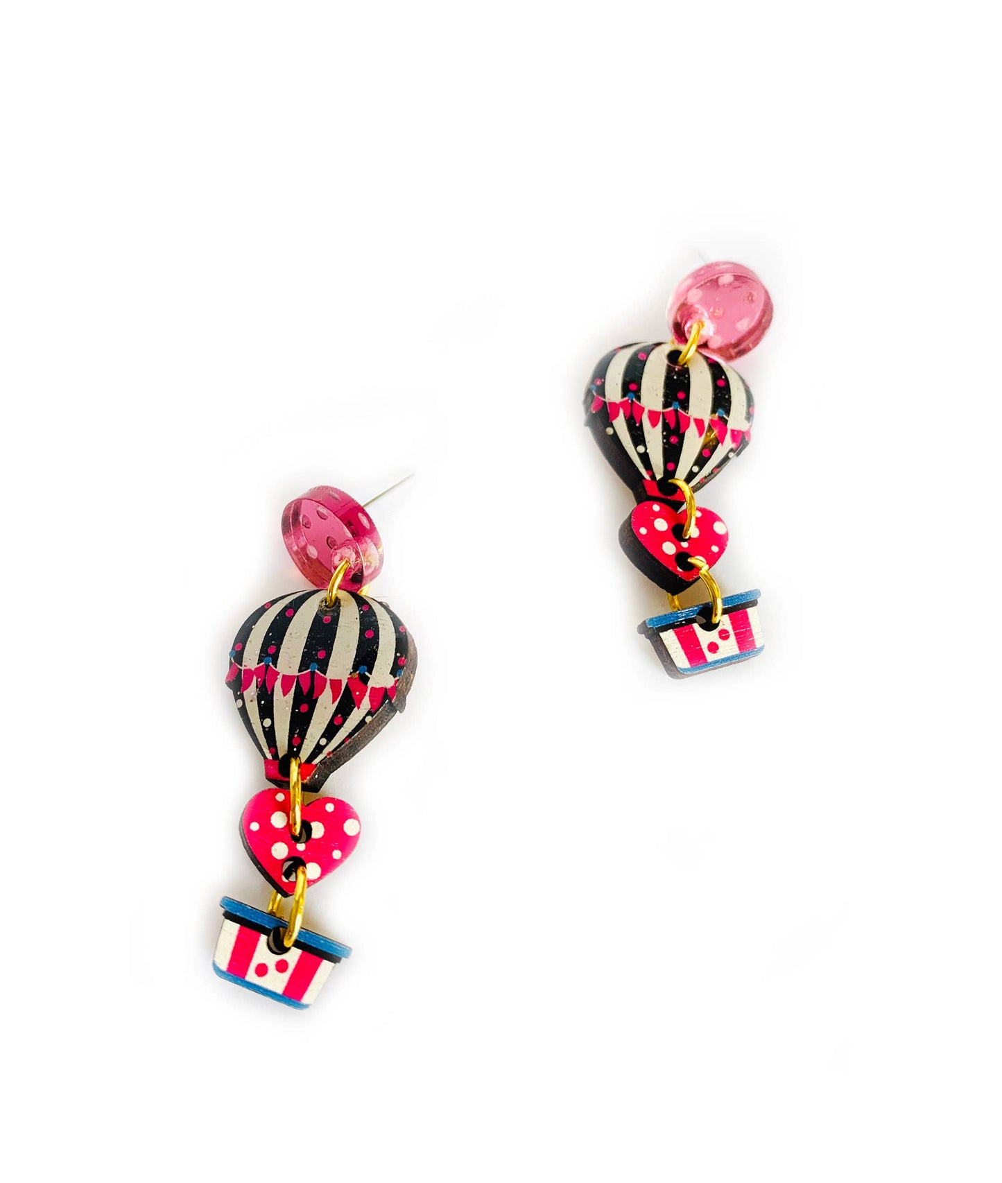 Heart Air Balloon Earrings
