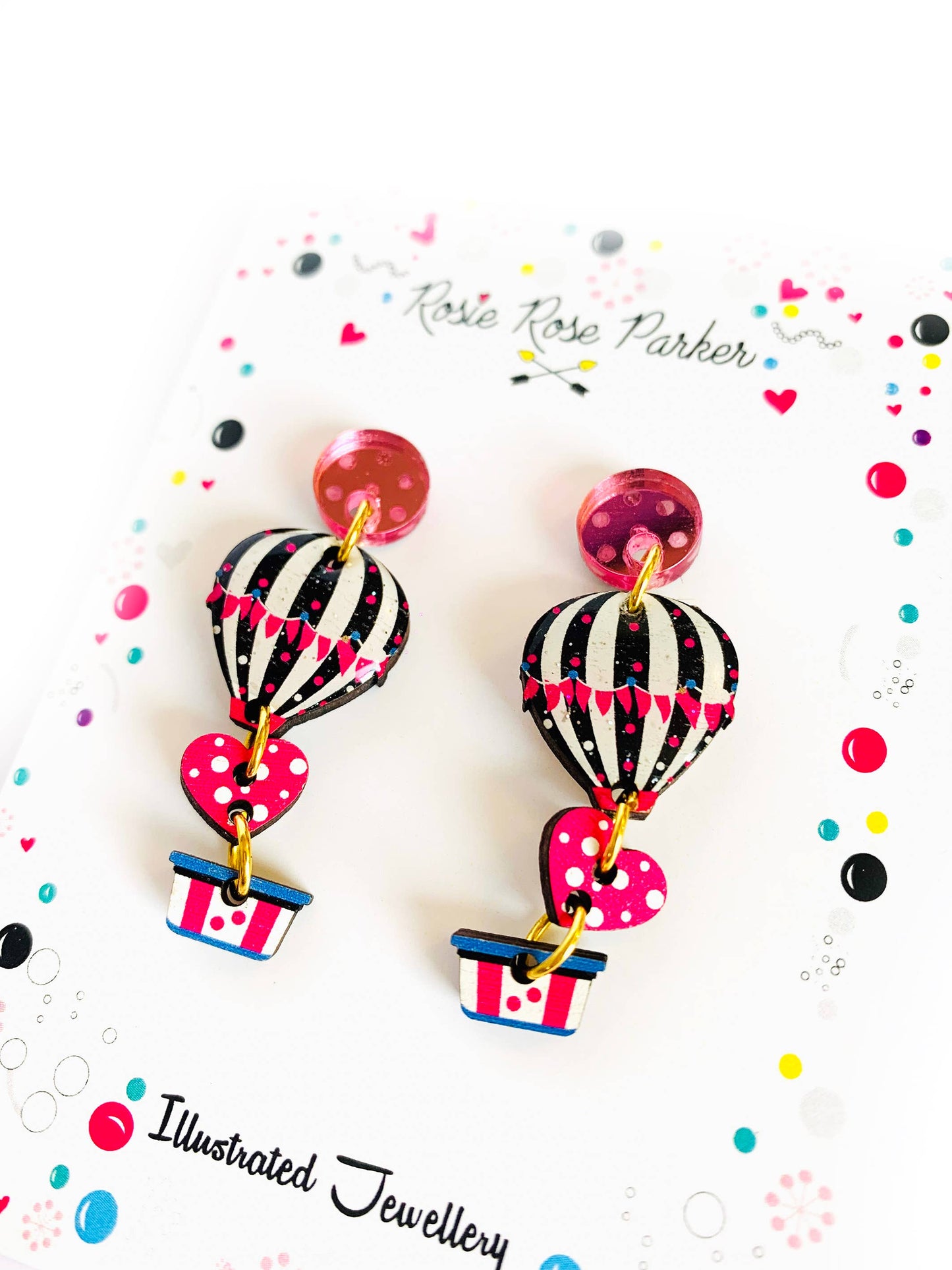 Heart Air Balloon Earrings