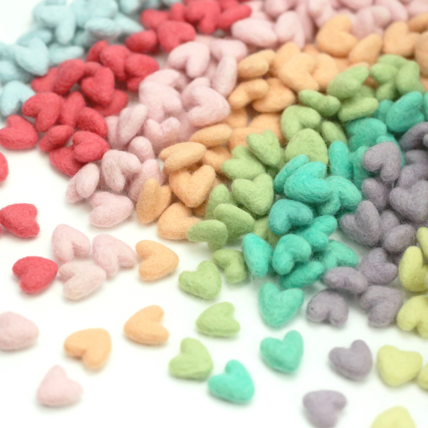 Handmade Felt Hearts (2cm, Pack of 10)