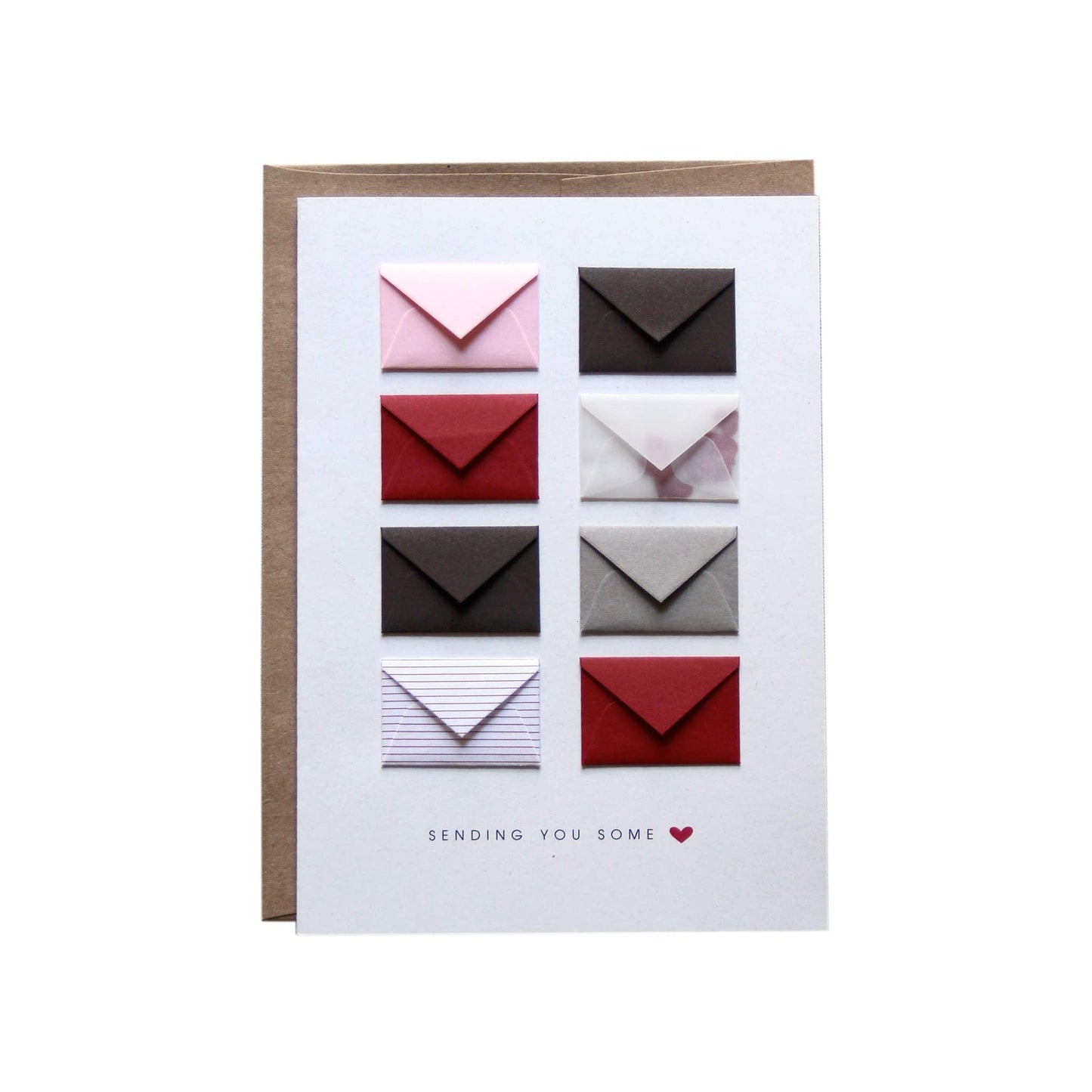 Sending You Love Tiny Envelopes Card - Bespoke Hearts