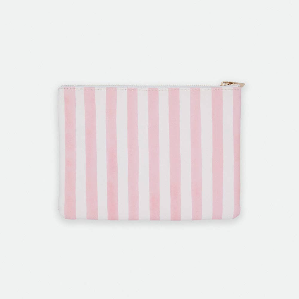 Heart & Pink Stripes Pouch