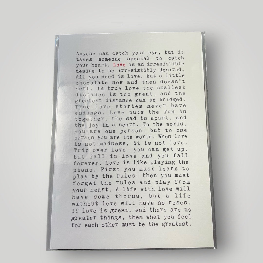 Love Quotes Print (Unframed)