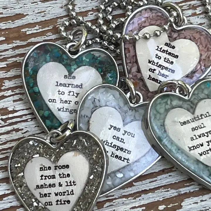 Gemstone Quote Necklace/ or Hanging Ornament