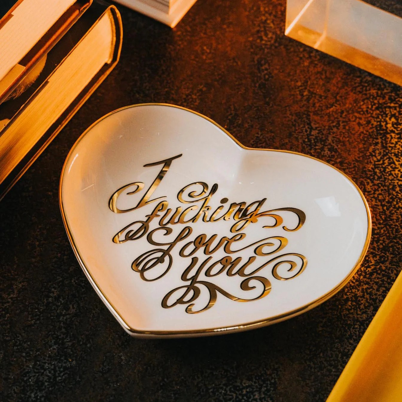 I F*cking Love You Heart Ceramic Trinket Dish