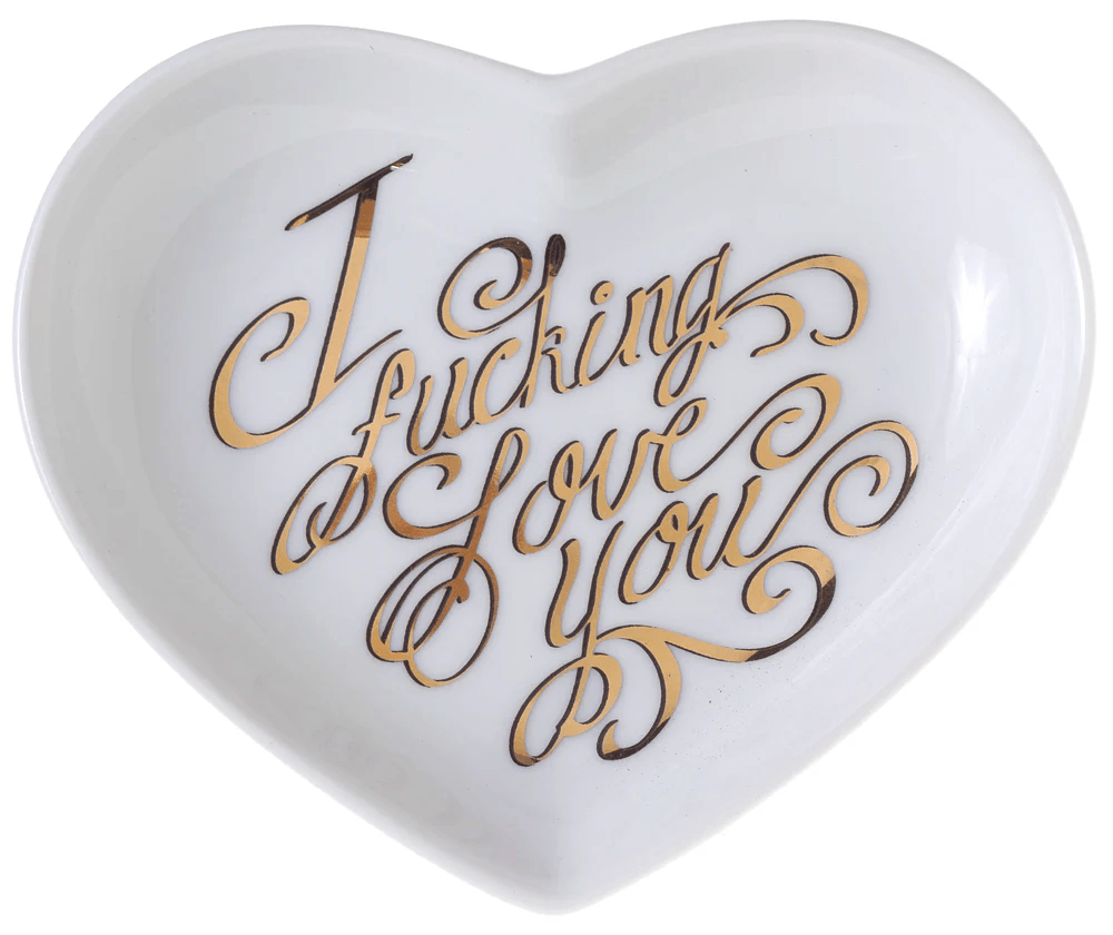 I F*cking Love You Heart Ceramic Trinket Dish - Bespoke Hearts