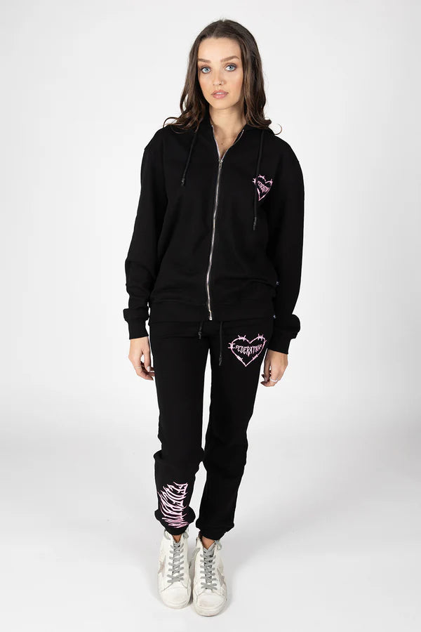 Heart Print Zip Jacket - Bespoke Hearts