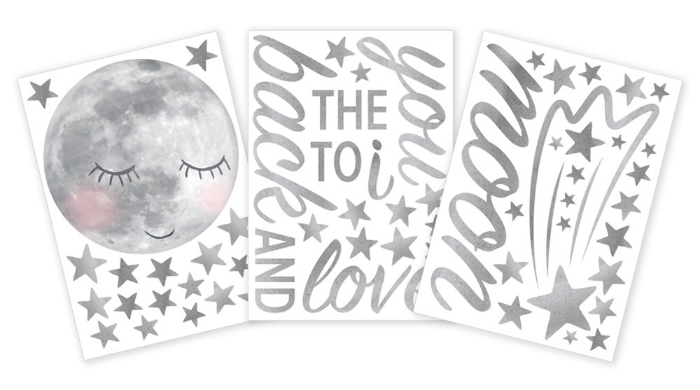 "I love you to the Moon and Back" Wall Stickers - Bespoke Hearts
