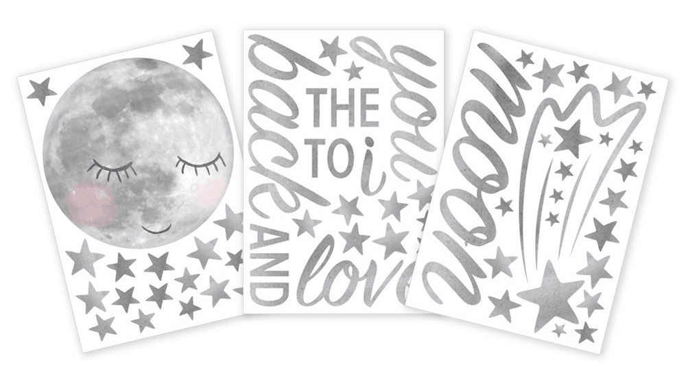 "I love you to the Moon and Back" Wall Stickers - Bespoke Hearts