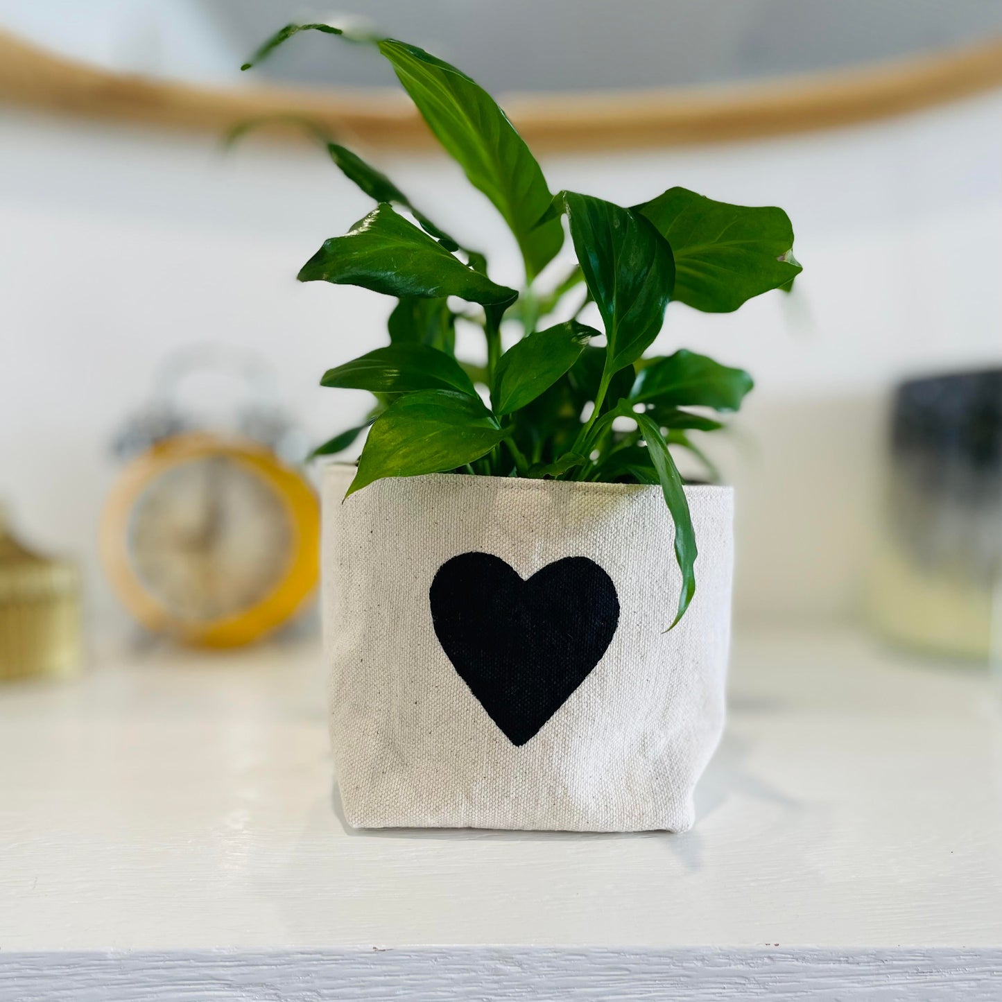Hand-Painted Heart Fabric Container - Bespoke Hearts