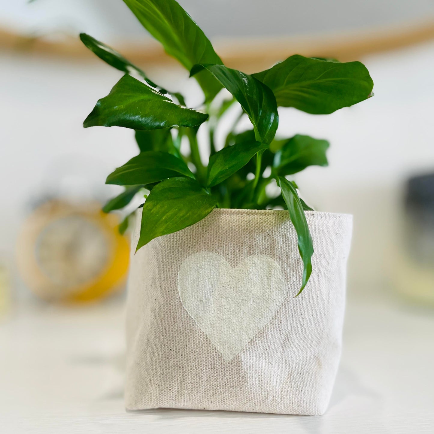 Hand-Painted Heart Fabric Container - Bespoke Hearts