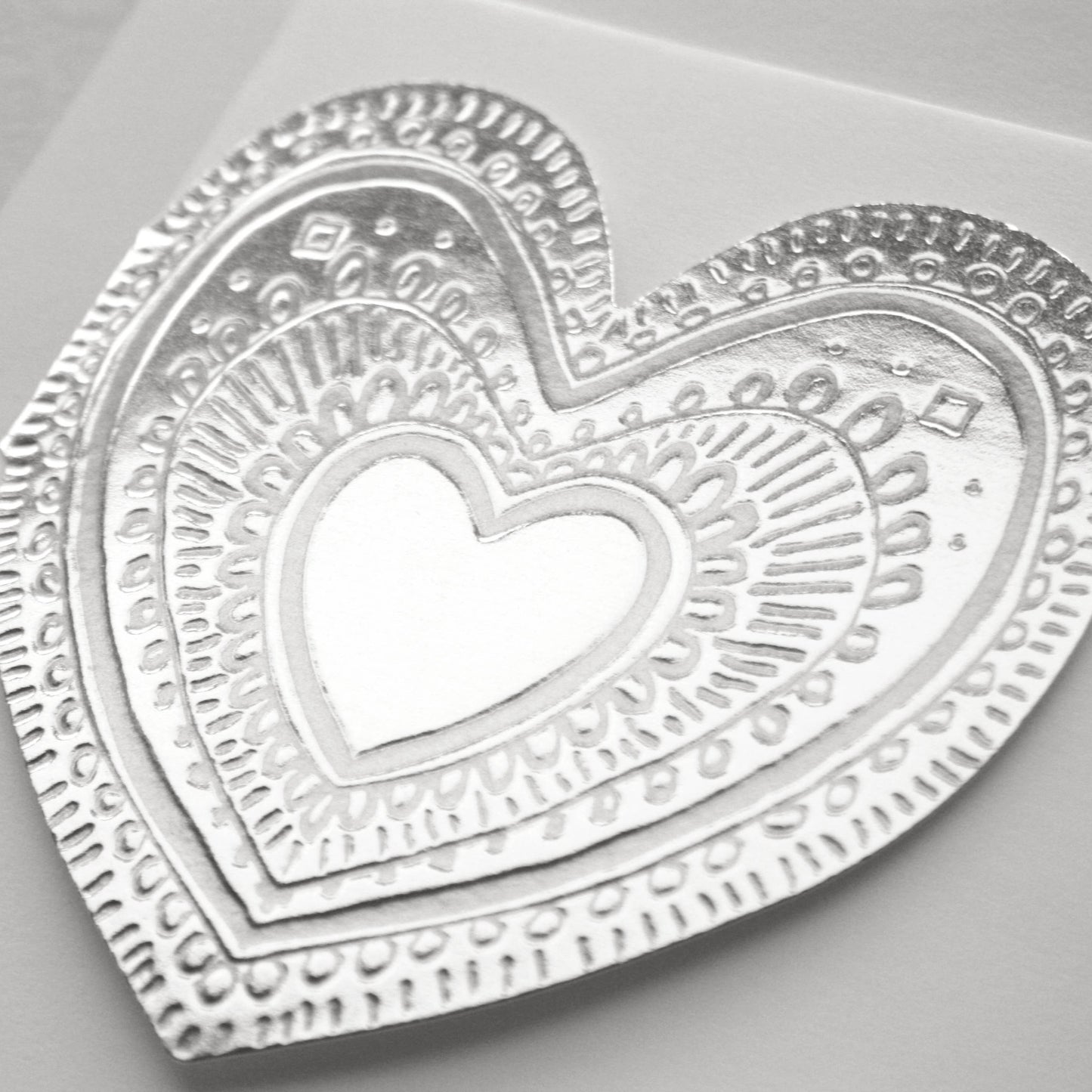 Letterpress Small Heart Faux Tin Greeting Card