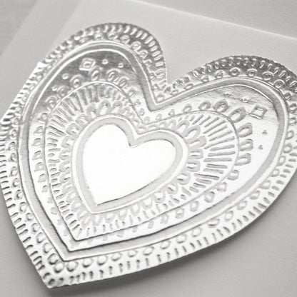 Letterpress Small Heart Faux Tin Greeting Card