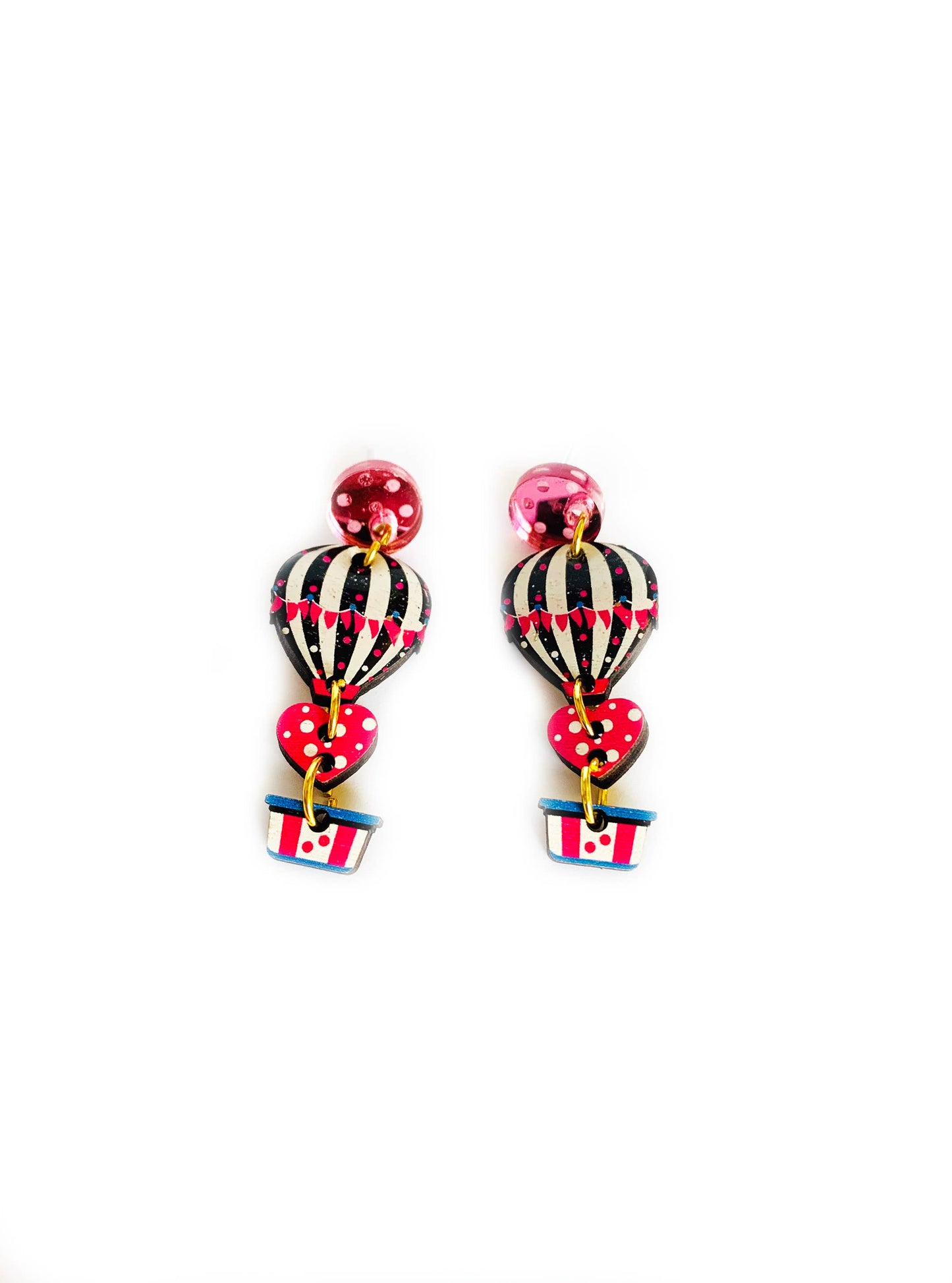 Heart Air Balloon Earrings