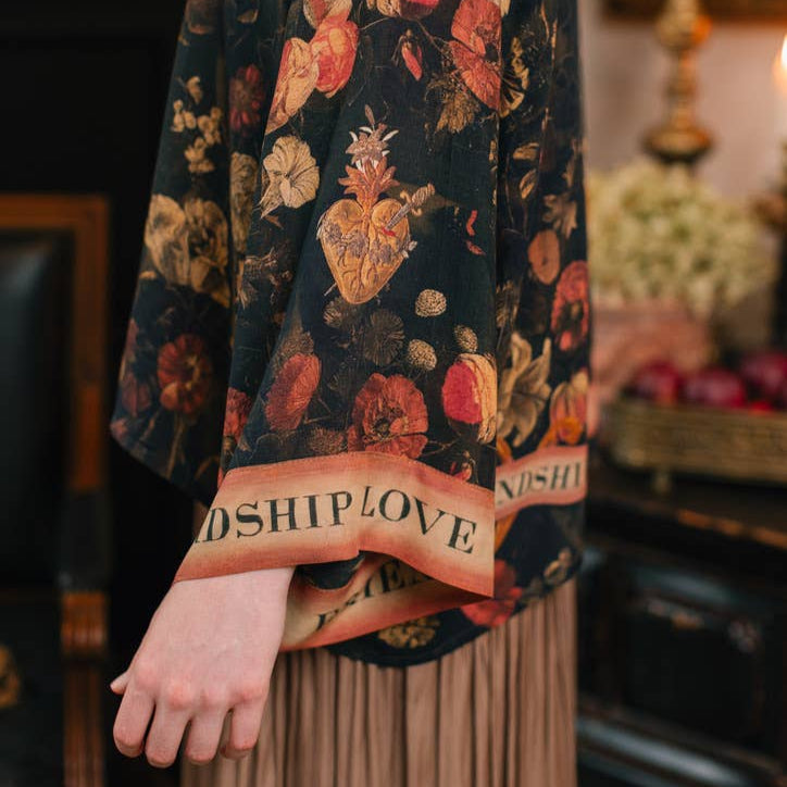 Heart of Gold Cropped Kimono