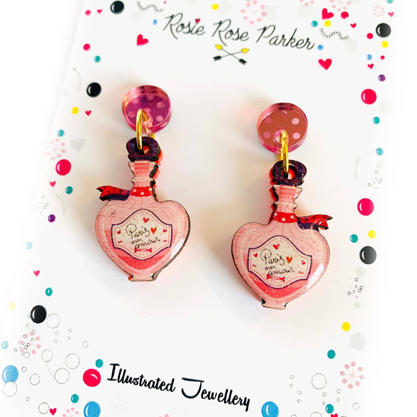 Paris Perfume Bottle Earrings