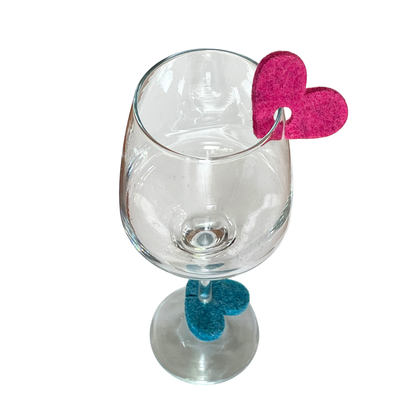 'Heart Keepers' - 10 Wool Felt Heart Drink Keepers