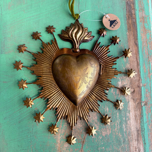 Flaming Stars Sacred Heart Box