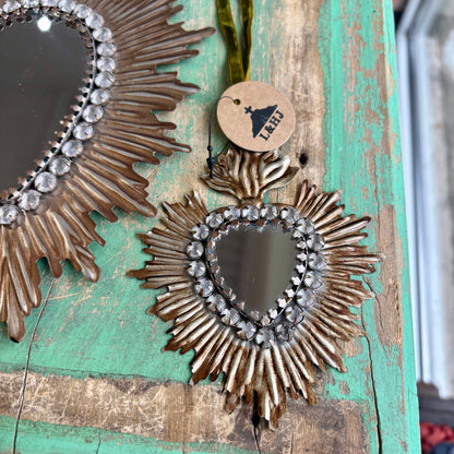 Jewelled Rays Gold Sacred Heart Mirror