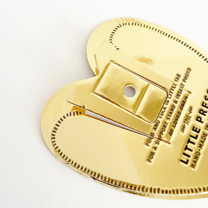 Letterpress Faux Tin Heart Travel/Desk Frame (Gold)