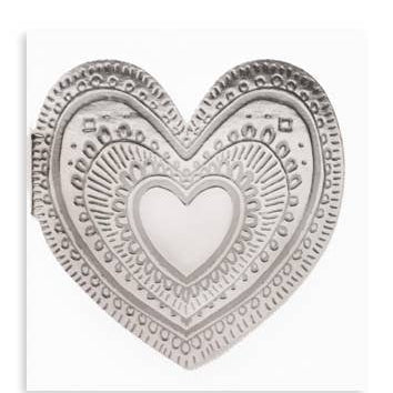 Letterpress Small Heart Faux Tin Greeting Card