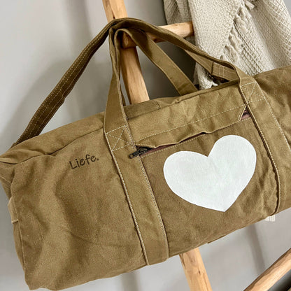 Vintage Yoga/Gym Bag (White Heart)