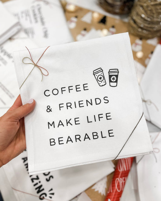 Coffee & Friends Flour Sack Tea Towel