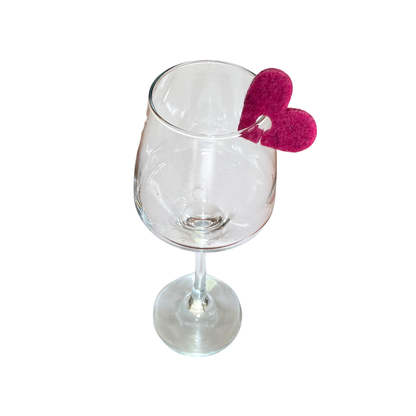 'Heart Keepers' - 10 Wool Felt Heart Drink Keepers