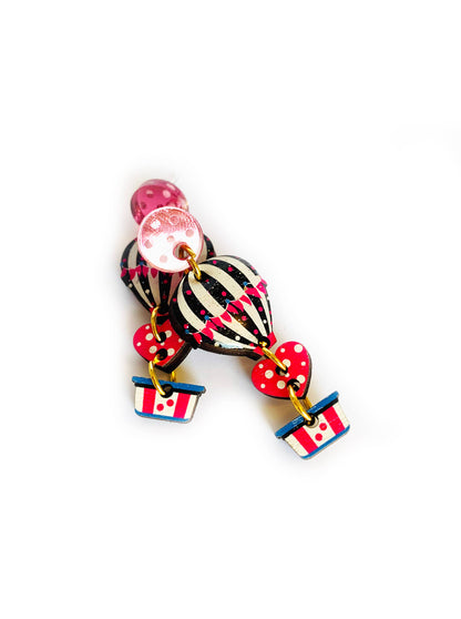 Heart Air Balloon Earrings