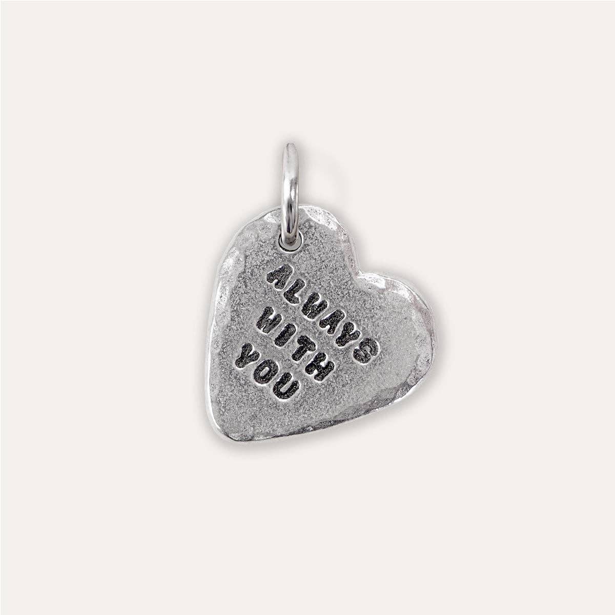 'Always with You' Heart Keyring Charm