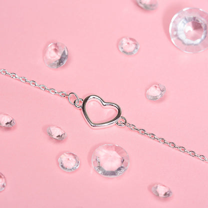I Love You Silver Heart Bracelet