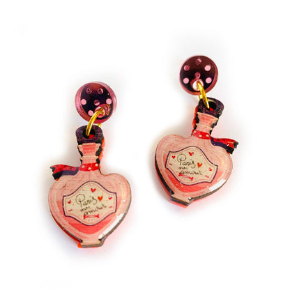 Paris Perfume Bottle Earrings