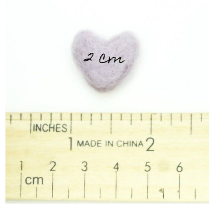 Handmade Felt Hearts (2cm, Pack of 10)