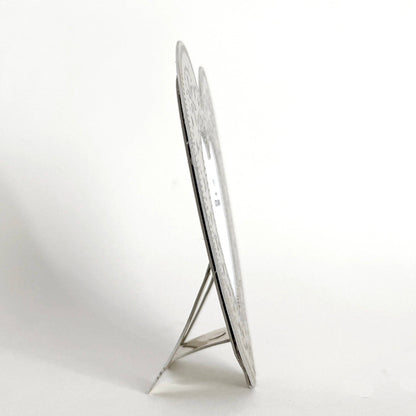 Letterpress Faux Tin Heart Travel/Desk Frame (Silver)