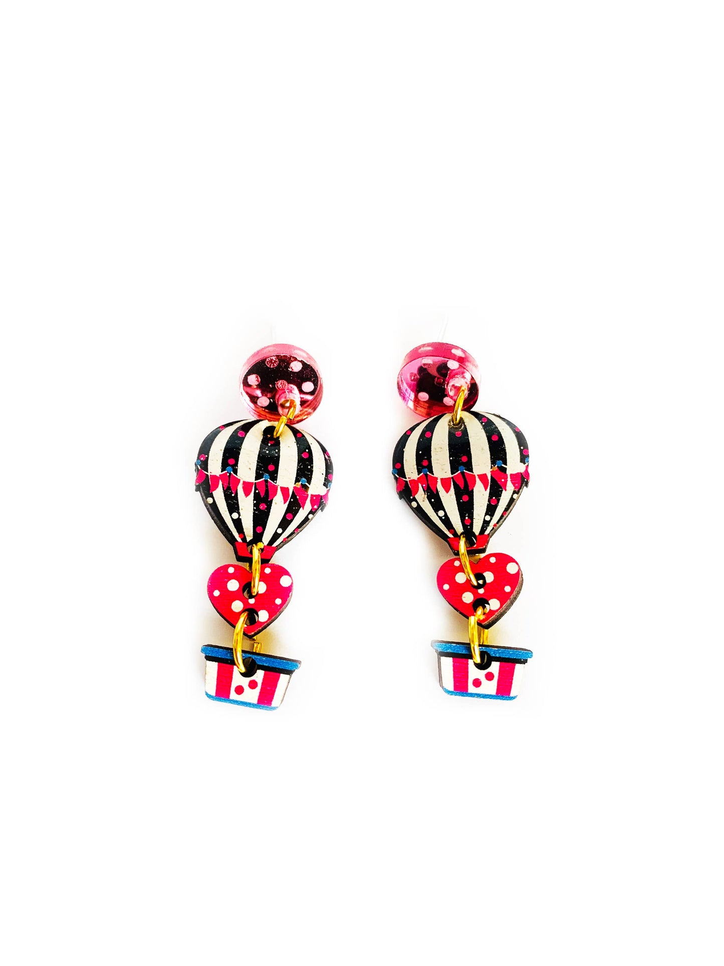 Heart Air Balloon Earrings