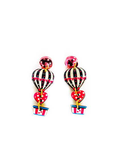 Heart Air Balloon Earrings