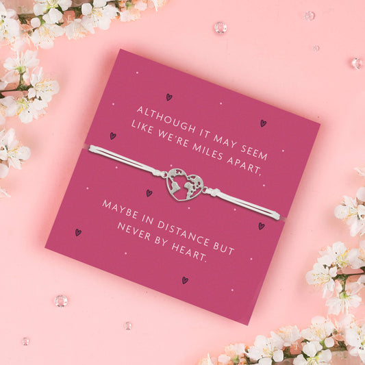 Miles Apart – Long Distance Friendship Heart Map Bracelet