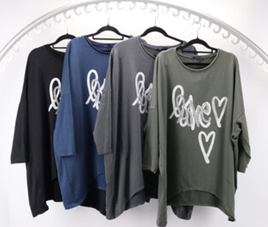 Love Hearts Long Sleeve Top