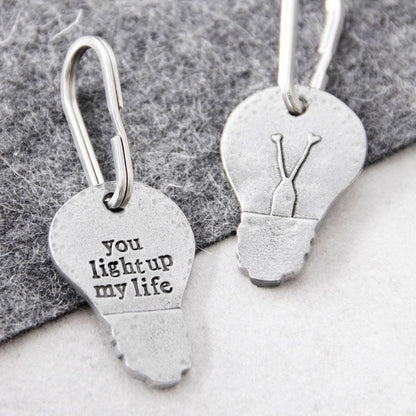 'You Light Up My Life' Light Bulb Keyring