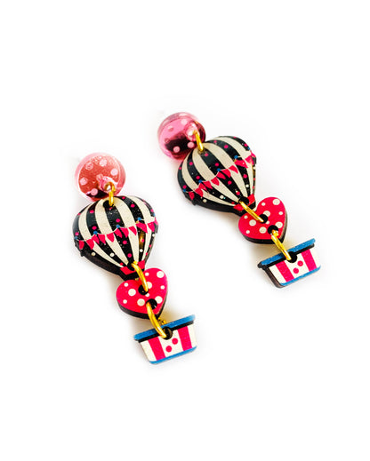 Heart Air Balloon Earrings