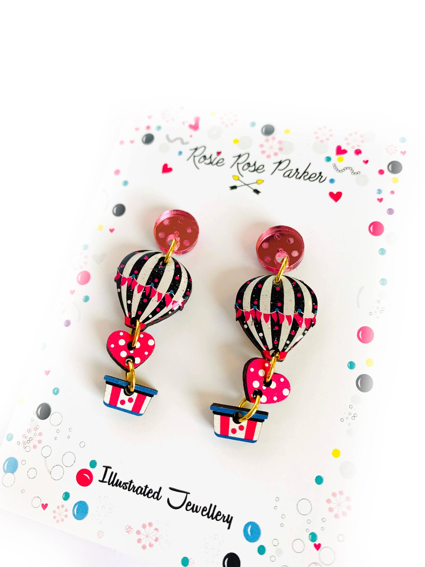 Heart Air Balloon Earrings
