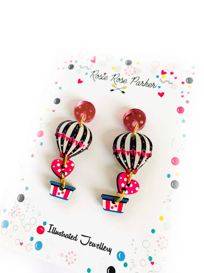 Heart Air Balloon Earrings