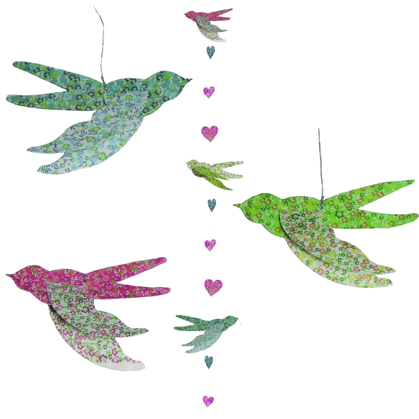 Epigram 3D Heart & Bird Garlands