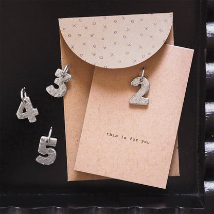 Number Keyring Charm