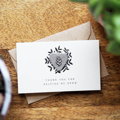 'Thank You for Helping Me Grow' Card & Token