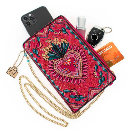 Pure Passion Beaded Crossbody Phone Bag