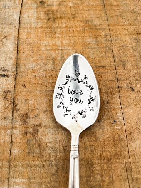 Love You Garland Vintage Stamped Spoon