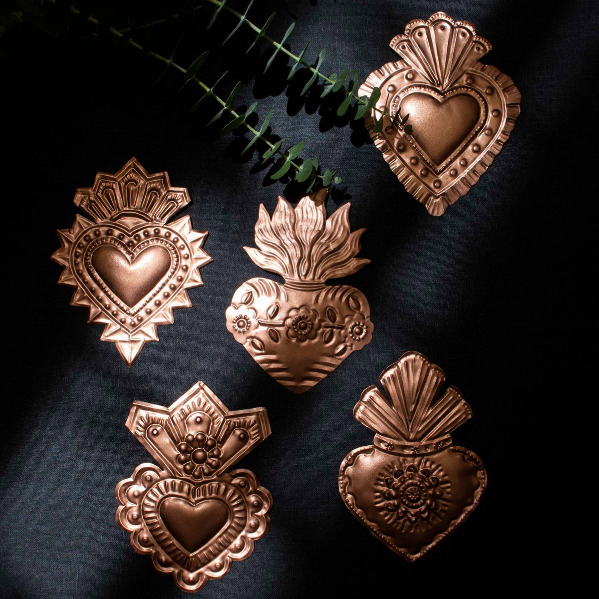 Copper coloured Mexican Sacred Hearts